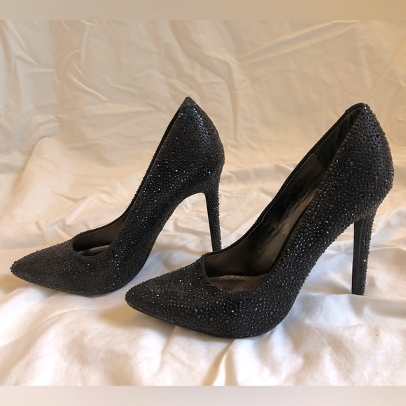 DIBA Black Rhinestone Embellished Heels (US 7.5M) - Picture 3 of 16